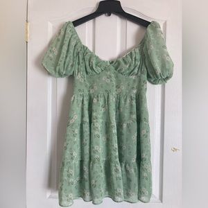 Green Princess Polly Puff sleeve dress